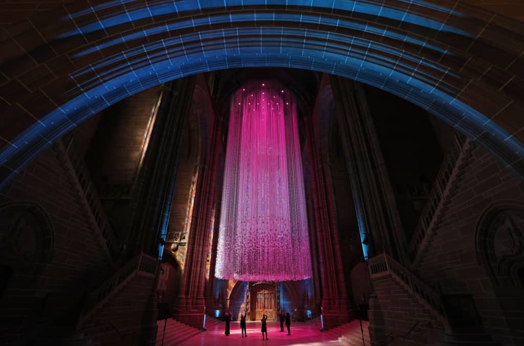 Liverpool Cathedral spectacular art installation takes flight