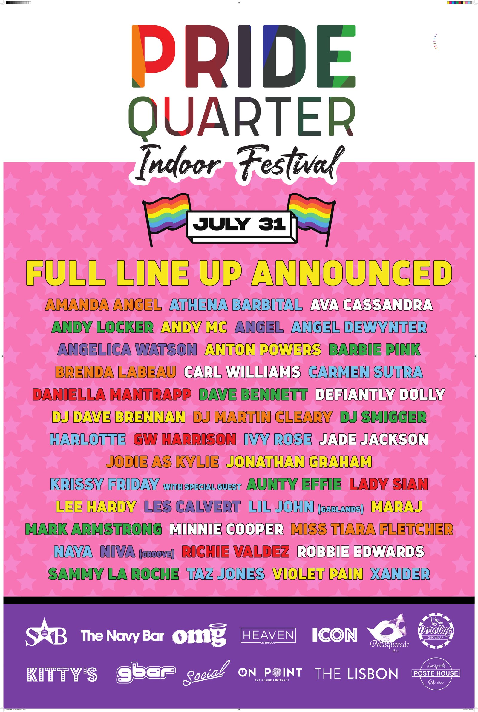 Liverpool's Pride Quarter Indoor Festival Line Up Announced