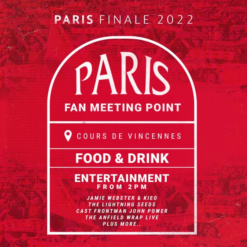 Paris Fan Meeting Point confirmed by Liverpool FC for Champions League final 